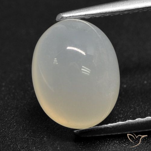 Pierre de Lune Blanc translucide naturelle Coupe ovale, 3.00 ct, Translucide