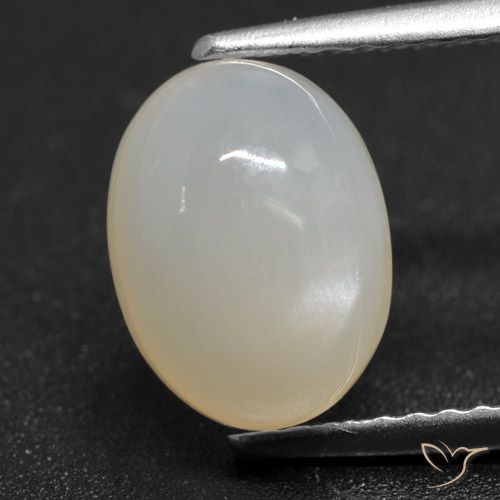 2.56ct Naturel Blanc translucide Pierre de lune, ovale, Translucide