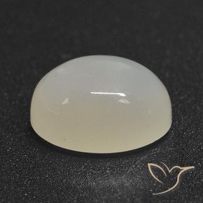Pierre de lune Blanc translucide naturelle ovale, 2.56 ct, Translucide