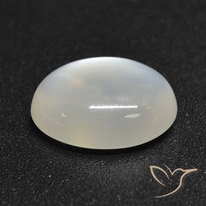 Pierre de lune Blanc translucide naturelle ovale, 2.16 ct, Translucide