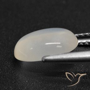 Pierre de lune Blanc translucide naturelle ovale, 2.16 ct, Translucide