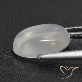 Pierre de lune Blanc translucide naturelle ovale, 2.20 ct, Translucide