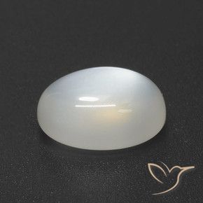 Pierre de lune Blanc translucide naturelle ovale, 3.58 ct, Translucide