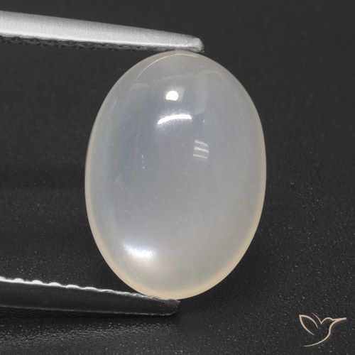 3.25ct Naturel Blanc chaud Pierre de lune, ovale, Translucide