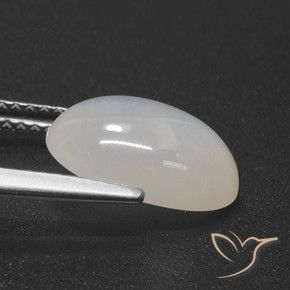 Pierre de lune Blanc chaud naturelle ovale, 3.25 ct, Translucide