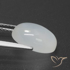 Pierre de lune Blanc translucide naturelle ovale, 3.62 ct, Translucide