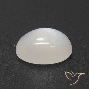Pierre de lune Blanc perle naturelle ovale, 3.52 ct, Translucide