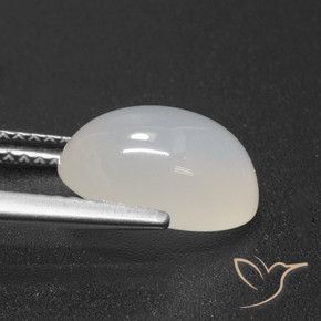 Pierre de lune Blanc perle naturelle ovale, 3.52 ct, Translucide