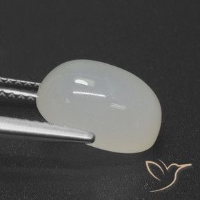 Pierre de lune Blanc cassé naturelle ovale, 4.49 ct, Translucide