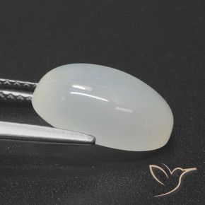 Pierre de lune blanc naturelle coupe ovale, 4,23 ct, translucide