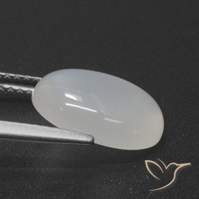 Pierre de lune Blanc translucide naturelle ovale, 3.55 ct, Translucide