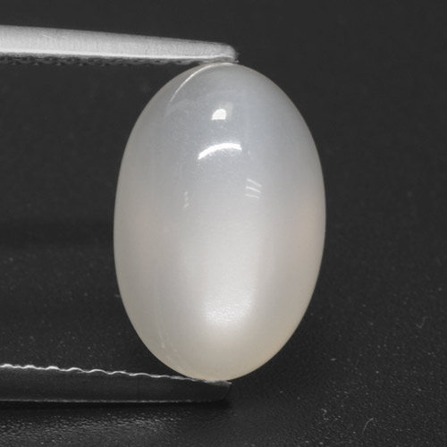 Pierre de lune blanc naturelle coupe ovale, 4,23 ct, translucide