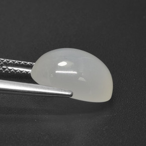 Pierre de Lune Blanc crème naturelle Coupe ovale, 5.21 ct, Translucide