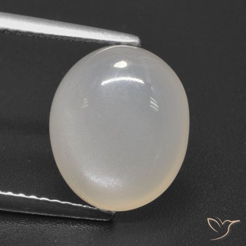 Pierre de lune blanc naturelle coupe ovale, 4,87 ct, translucide