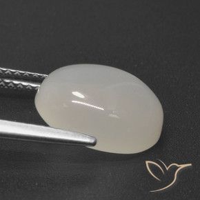 Pierre de lune blanc naturelle coupe ovale, 4,87 ct, translucide