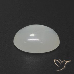 Pierre de lune Blanc crème naturelle ovale, 4.47 ct, Translucide