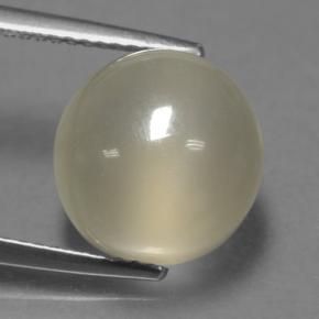 Pierre de Lune Jaune clair naturelle Coupe roude, 7.39 ct, Translucide