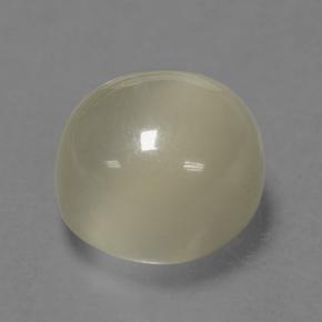 Pierre de Lune Jaune clair naturelle Coupe roude, 7.39 ct, Translucide