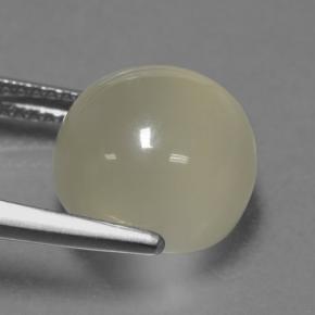 Pierre de Lune Jaune clair naturelle Coupe roude, 7.39 ct, Translucide