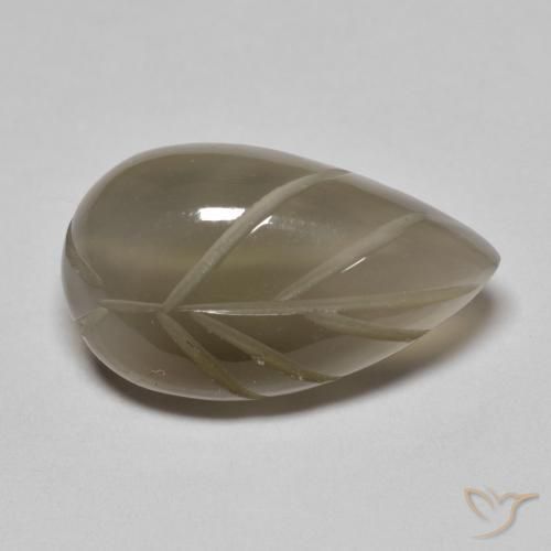 9.32ct Naturel Brun gris Pierre de lune, Fantaisie, Translucide