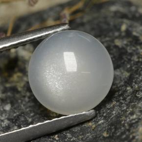 Pierre de lune blanc naturelle coupe roude, 2,30 ct, translucide