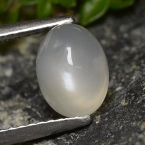 Pierre de lune blanc naturelle coupe ovale, 1,58 ct, translucide