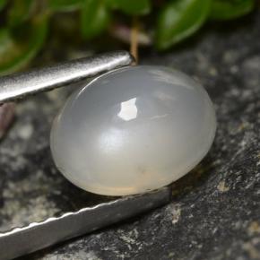 Pierre de lune blanc naturelle coupe ovale, 1,58 ct, translucide