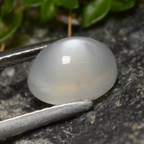 Pierre de lune blanc naturelle coupe ovale, 1,58 ct, translucide