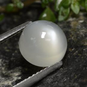 Pierre de lune blanc naturelle coupe roude, 2,60 ct, translucide