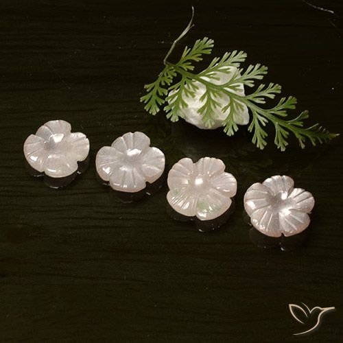 7.19ctw Naturel Rose très clair Pierre de lune, Taille Fleur, Translucide