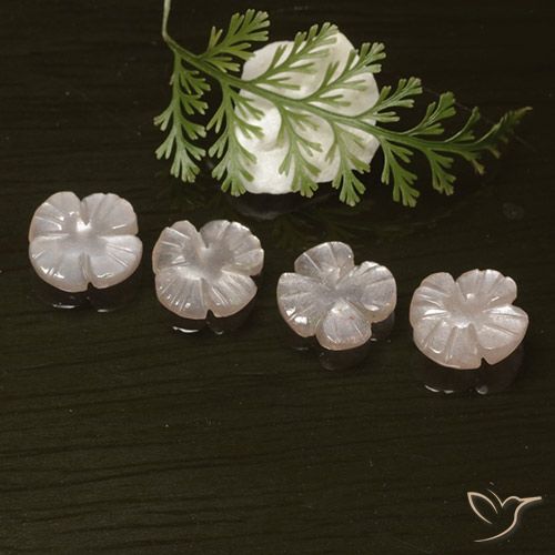 5.72ctw Naturel Rose très clair Pierre de lune, Taille Fleur, Translucide