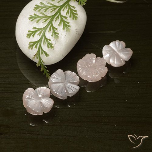 8.33ctw Naturel Rose très clair Pierre de lune, Taille Fleur, Translucide