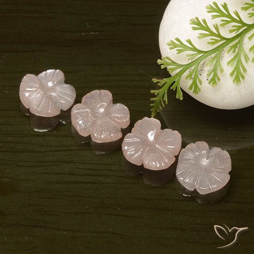 6.37ctw Naturel Rose très clair Pierre de lune, Taille Fleur, Translucide