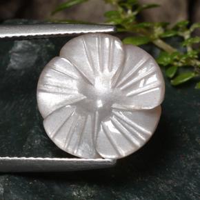 Pierre de lune marron très clair naturelle taille fleur, 6,52 ct, translucide