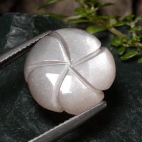 Pierre de lune marron très clair naturelle taille fleur, 6,52 ct, translucide