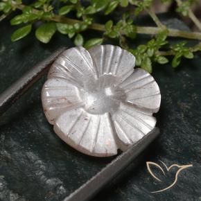 Pierre de lune Rose très clair naturelle Taille Fleur, 6.14 ct, Translucide