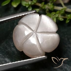 Pierre de lune Marron très clair naturelle Taille Fleur, 6.68 ct, Translucide