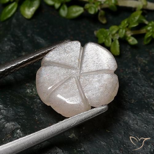 Pierre de lune Brun arachide léger naturelle Taille Fleur, 2.46 ct, Translucide