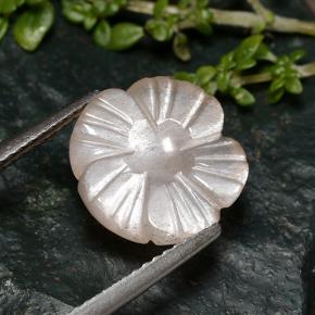 Pierre de lune rose naturelle taille fleur, 3,60 ct, translucide
