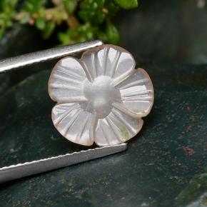 Pierre de Lune Orange clair naturelle Taille Fleur, 2.64 ct, Translucide