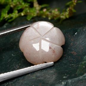 Pierre de Lune Pêche Orange naturelle Taille Fleur, 5.57 ct, Translucide