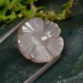 Pierre de lune orange naturelle taille fleur, 5,94 ct, translucide