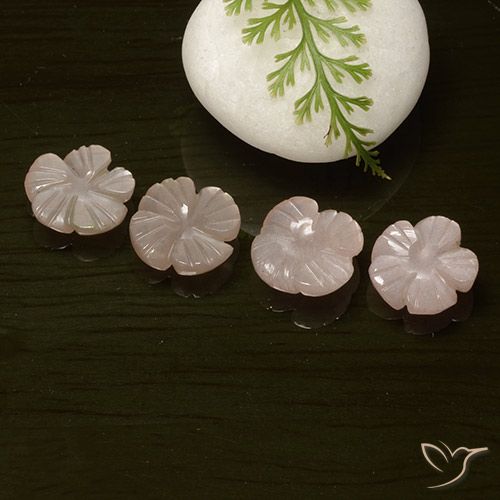 7.84ctw Naturel Pêche Orange Pierre de lune, Taille Fleur, Translucide
