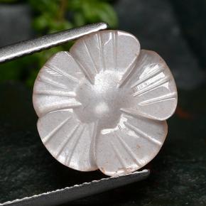 Pierre de lune rose naturelle taille fleur, 3,55 ct, translucide