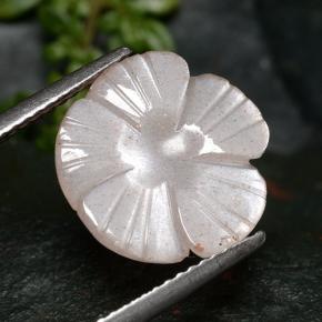 Pierre de lune rose naturelle taille fleur, 3,55 ct, translucide
