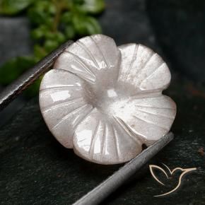 Pierre de lune Rose très clair naturelle Taille Fleur, 7.28 ct, Translucide