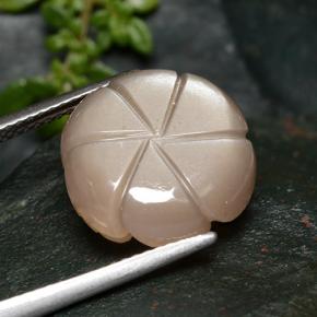 Pierre de Lune Pêche Orange naturelle Taille Fleur, 7.34 ct, Translucide