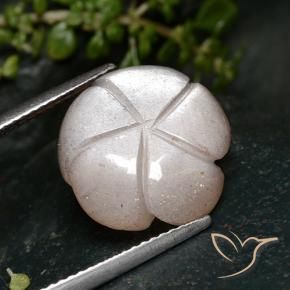 Pierre de lune Rose très clair naturelle Taille Fleur, 7.24 ct, Translucide