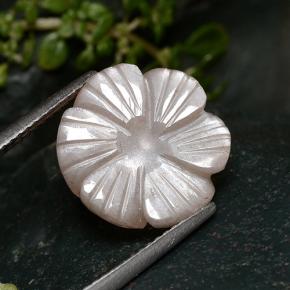 Pierre de Lune Rose très clair naturelle Taille Fleur, 5.90 ct, Translucide