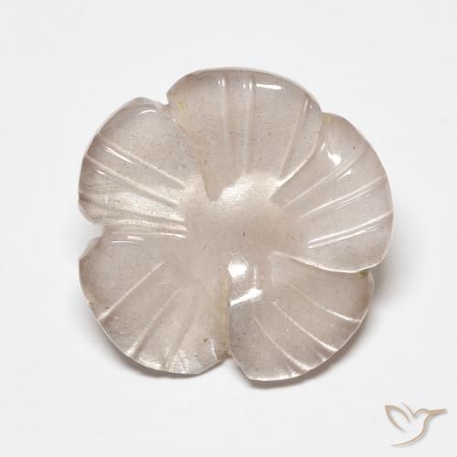 5.21ct Naturel Rose très clair Pierre de lune, Taille Fleur, Translucide